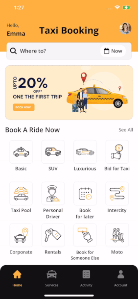user-friendly taxi app
