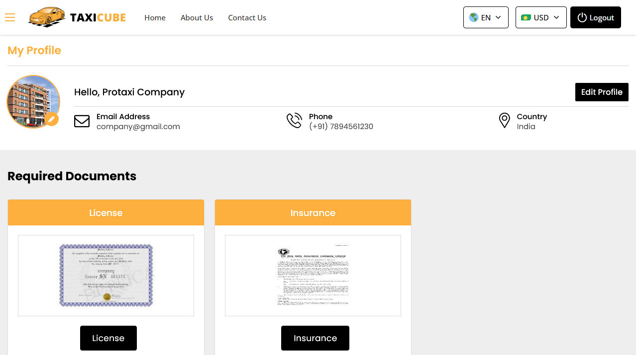Company panel Profile