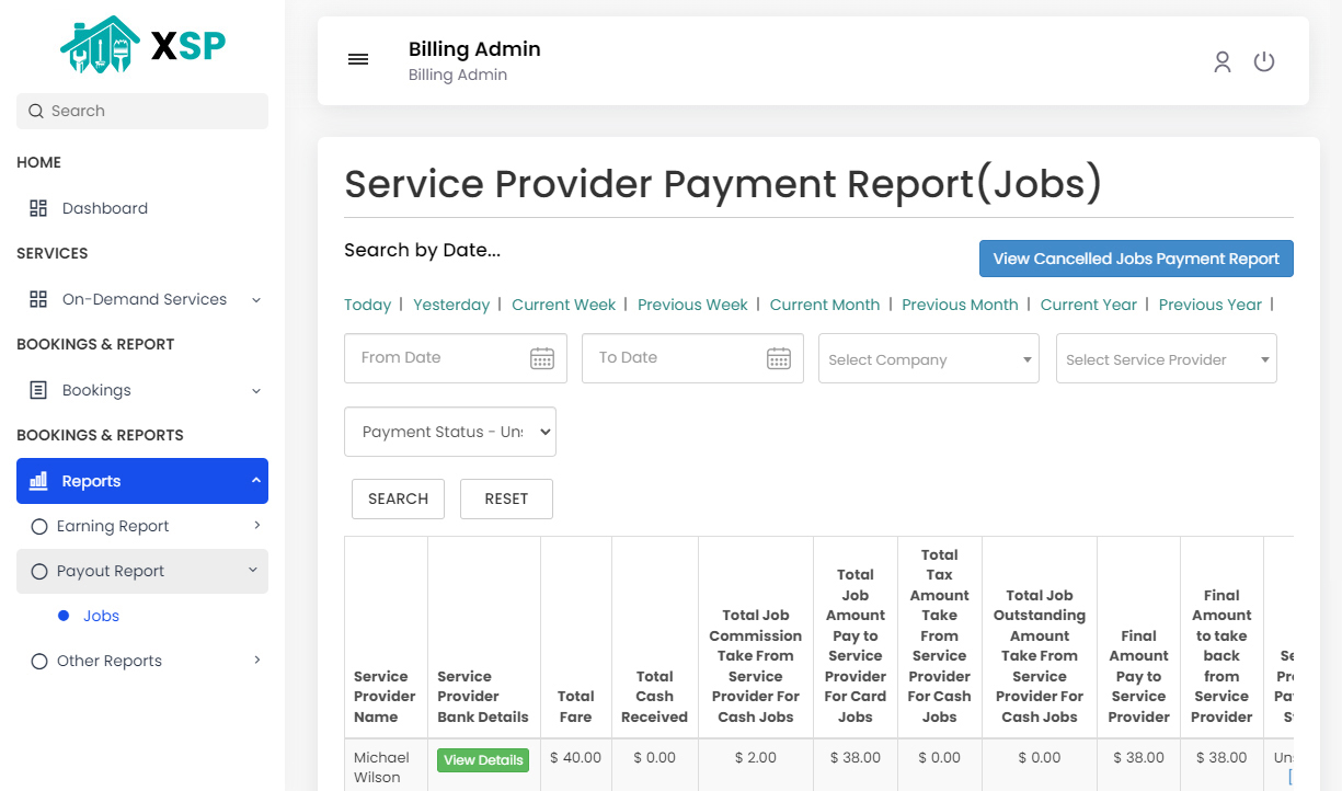 Provider Payment Report