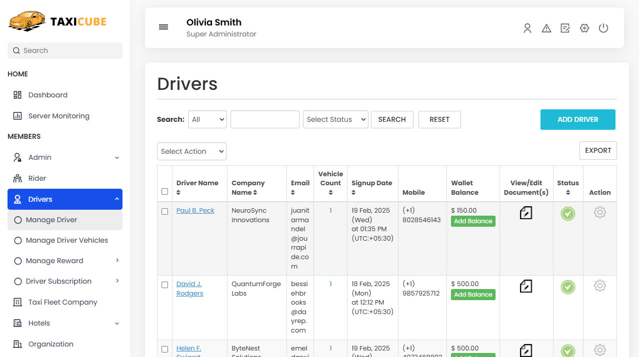 User Panel Manage Profile