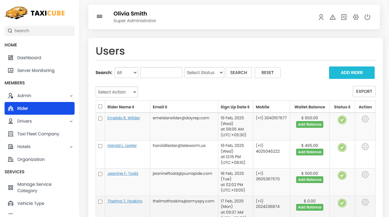 User Panel Invoice Details