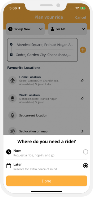 Ride Later Feature