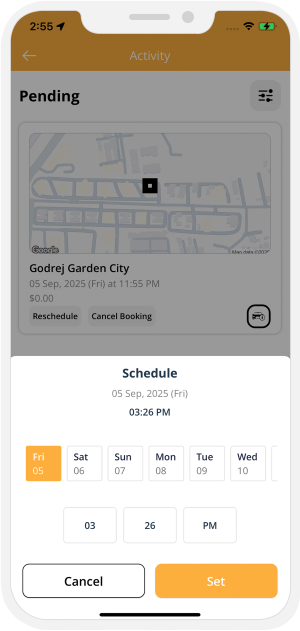 Select booking location