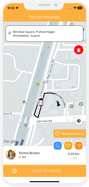 Driver can see the pickup location on a map