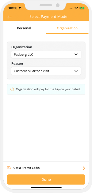purpose of ride option