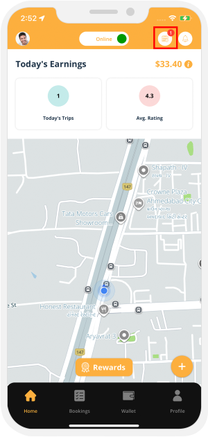 Select booking location
