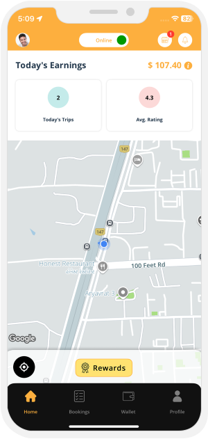 Ride Later Booking request icon on the top