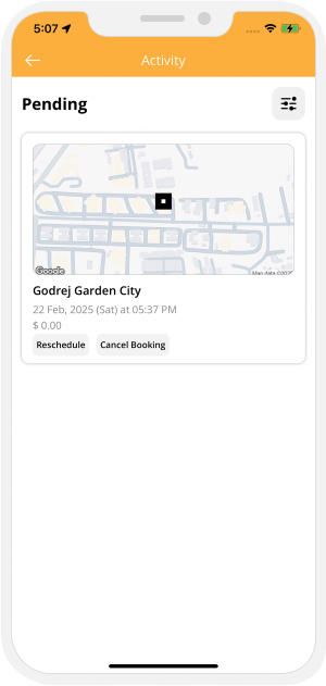 User can also gets option to reschedule the Ride