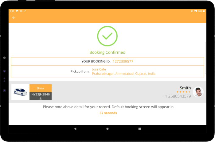 Driver accepts the job