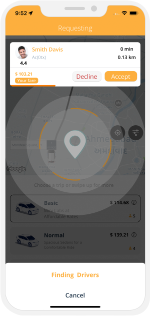 User will be notified that Driver has accepted Offer