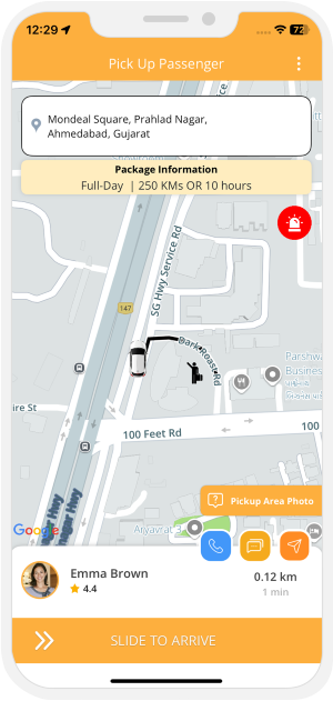 Driver can see the pickup location on a map