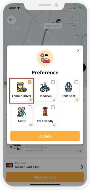 gender based rides preference
