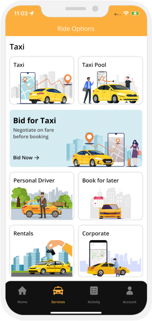 user select service and location