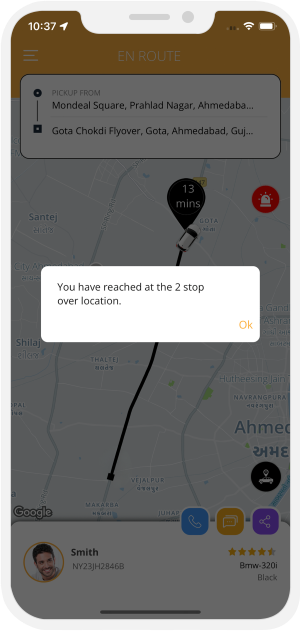 User app menu screen