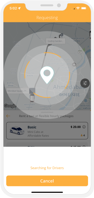 Taxi rental hour wise package