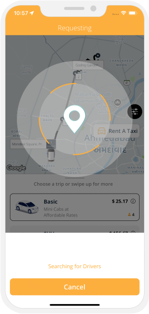 User app menu screen