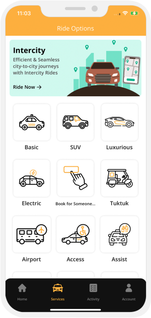 user select service and location