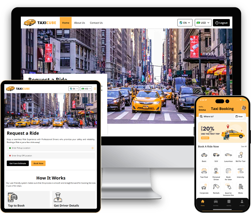 uber clone front web panel